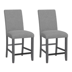 Gray Upholstered Barstools, Set of 2