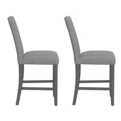 Gray Upholstered Barstools, Set of 2