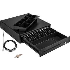 Cash Register Drawer, 16" 12 V, for POS System with 5 Bill 8 Coin Cash Tray, Removable Coin Compartment & 2 Keys Included, RJ11/RJ12 Cable for Supermarket, Bar, Coffee Shop, Restaurant