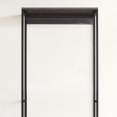 Monica Wood and Metal Walk-in Closet with One Drawer in Rustic Gray