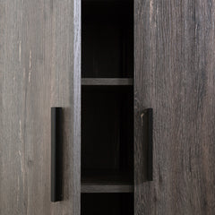 Mia Farmhouse Shoe Cabinet with Six Shelves in Rustic Gray
