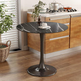 Round Table, Modern Dining Table, Dining Table, MDF Top and Steel Base Tulip Round Kitchen Table, Kitchen Table, Mid Century Coffee Table for Living Room 24 Inch, Oval Dining Table