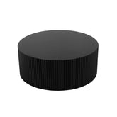 Sleek and Modern Round Coffee Table with Eye-Catching Relief Design, Black(Same Sku:W87676996)