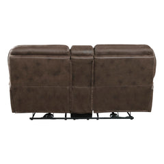 Plush Modern Design Living Room Power Reclining Loveseat Brown Microfiber Upholstery USB port Solid Wood Frame Furniture 1pc