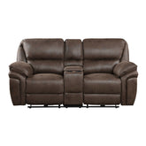 Plush Modern Design Living Room Power Reclining Loveseat Brown Microfiber Upholstery USB port Solid Wood Frame Furniture 1pc