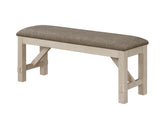 Cottage Style 1pc Upholstered Seat Chalk Gray Finish Bench Dining Room Bedroom Wooden Furniture Standard Height