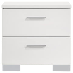 Dulcey White High Gloss 2-drawer Nightstand
