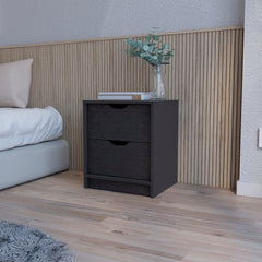 Wenge 2-Drawer Nightstand