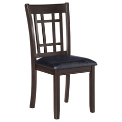 Espresso and Black Lattice Back Side Chairs (Set of 2)