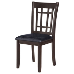 Espresso and Black Lattice Back Side Chairs (Set of 2)