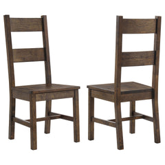 Rustic Golden Brown Ladder Back Dining Chairs (Set of 2)