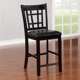 Black and Espresso Lattice Back Counter Height Stools (Set of 2)