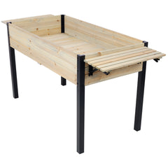 Raised Garden Bed, Metal Leg Wood Planter Boxes with Folding Storage Shelf,Elevated Planter Box for Growing Fresh Herbs, Vegetables, Flowers Great for Outdoor Patio, Deck, Balcony