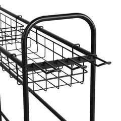 Basketball Rack, 4-Layers Rolling Basketball Shooting Training Stand, Sports Equipment Storage Organizer with Wheels, Hooks and Baskets, Garage Ball Storage Holder for Football Soccer Volleyball