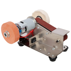 Mini Belt Sander, Electric Small Sander Knife Making Supplies, 7 Adjustable Speed Electric Knife Sharpener, Power Belt Grinder for Woodworking, Metal Working DIY