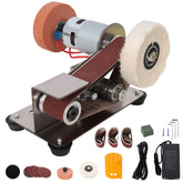 Mini Belt Sander, Electric Small Sander Knife Making Supplies, 7 Adjustable Speed Electric Knife Sharpener, Power Belt Grinder for Woodworking, Metal Working DIY
