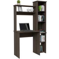 Aramis Desk, Five Shelves, Two Superior Shelves, Smokey Oak