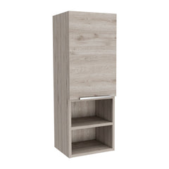 Medicine Single Door Cabinet 32" H, Two Interior Shelves, Two External Shelves, Light Gray
