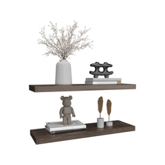 Floating Shelves 1.50" H, 2 Shelves, Walnut
