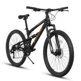 A24207 24 Inch Steel Frame Shock Fork Plus Shock Absorber 21-speed Unisex Mountain Bike