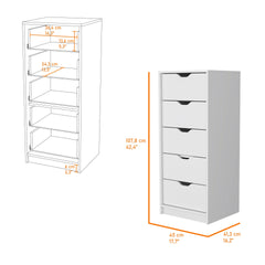 Dillon 4 Drawers Dresser, Chest of Drawers with 2 Cabinets