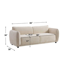 Oslo 84" Round Arm 3 Seater Modern Upholstered Boucle Sofa,Living Rooms,Bedrooms,Apartment Office