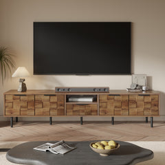 78" TV Stand for 85 75 65 Inch TV, TV Consoles for Living Room, Entertainment Center Wood TV Media with Storage