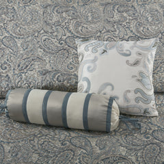5 Piece Jacquard Bedspread Set with Throw Pillows Teal King