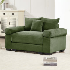 54.3" Oversized Cloud Modular Sectional Couch,Extra-Thick Armrests Good Resilience Cushions Ergonomic Design Premium Soft Corduroy Fabric,Easy Assembly For Living Rooms Study,Green