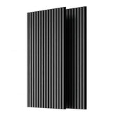 Wood Panels for Wall Slat Wall Panels, 2PC Wood Slat Acoustic Panels for Wall and Ceiling - 3D Fluted Sound Absorbing Panel with Three Sides Fully Wrapped on Wood Finish -45.27''X23.62''(