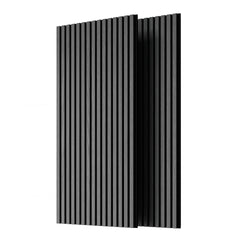 Wood Panels for Wall Slat Wall Panels, 2PC Wood Slat Acoustic Panels for Wall and Ceiling - 3D Fluted Sound Absorbing Panel with Three Sides Fully Wrapped on Wood Finish -45.27''X23.62''(
