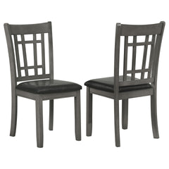 Medium Grey and Black Lattice Back Side Chairs (Set of 2)