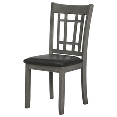 Medium Grey and Black Lattice Back Side Chairs (Set of 2)