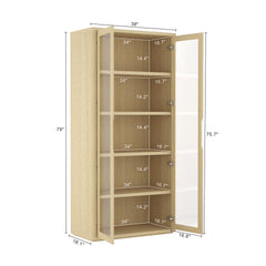Bookcase Cabinet in Natural Oak