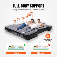 Truck Bed Air Mattress, for 5.5-5.8 ft Full Size Short Truck Beds, Inflatable Air Mattress Camping Bed with 12V Air Pump 2 Pillows, Carry Bag, for Silverado, RAM, F Series, Sierra, Titan, Tundra