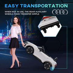 Aosom Kids Ride on Car, 12V Licensed Audi RS E-tron GT 3.1 MPH Electric Car for Kids, Ride-on Toy for Boys and Girls with Remote Control, 4 Wheels with Suspension, Horn, Music, Lights, White