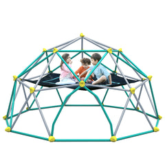 12ft Geometric Dome Climber Play Center, Kids Climbing Dome Tower with Hammock, Rust & UV Resistant Steel Supporting 1000 LBS