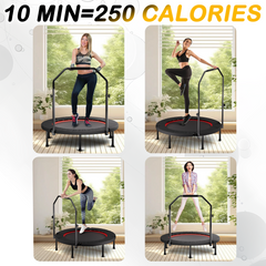 YC 40inch foldable trampoline with handle-Standard-Spring-Black