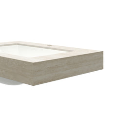 30" Roma Travertine-Pattern Sintered Stone Countertop and Undermount Ceramic Basin, NO Cabinet, NO Faucet and Drain, Suitable for Vanity TILLEY, YOLAN, FRIGGA, etc.