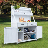 Outdoor Potting Bench Table, Tableside cabinet tool cabinet ,Wooden Gardening Table Tabletop and Storage Cabinet, Planting Table Garden Work Bench for Garden, Patio, Greenhouse