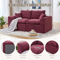 UNITED WE WIN Modular Sectional Sofa Cloud Couch,Comfy Cloud Modern Sofa,2 Seater with Cushion Covers Removable Furniture for Living Room Bedroom Apartments Dorms,No Assembly Required