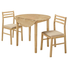 Natural and Tan 3-piece Dining Set with Drop Leaf