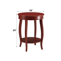 Aberta Red Finish Accent Table