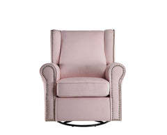 Tamaki Pink Fabric Glider Chair with Swivel
