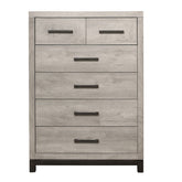 Two-Tone Gray Finish 1pc Bedroom Chest with 5 Storage Drawers Modern Contemporary Furniture