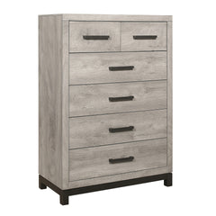 Two-Tone Gray Finish 1pc Bedroom Chest with 5 Storage Drawers Modern Contemporary Furniture