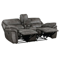 Plush Modern Design Living Room Reclining Loveseat Gray Microfiber Upholstery Solid Wood Frame Furniture 1pc