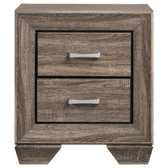 Tomasina Washed Taupe 2-Drawer Rectangular Nightstand