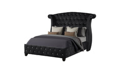 Sophia Upholstery Queen Size Bed Made With Wood in Black Color (NJ inventory)
