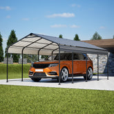 12X20 FT Metal Carport, Outdoor Car Shelter All Weather, Heavy Duty Outdoor Galvanized Car Shelter for Car Boat Truck and SUVs Black